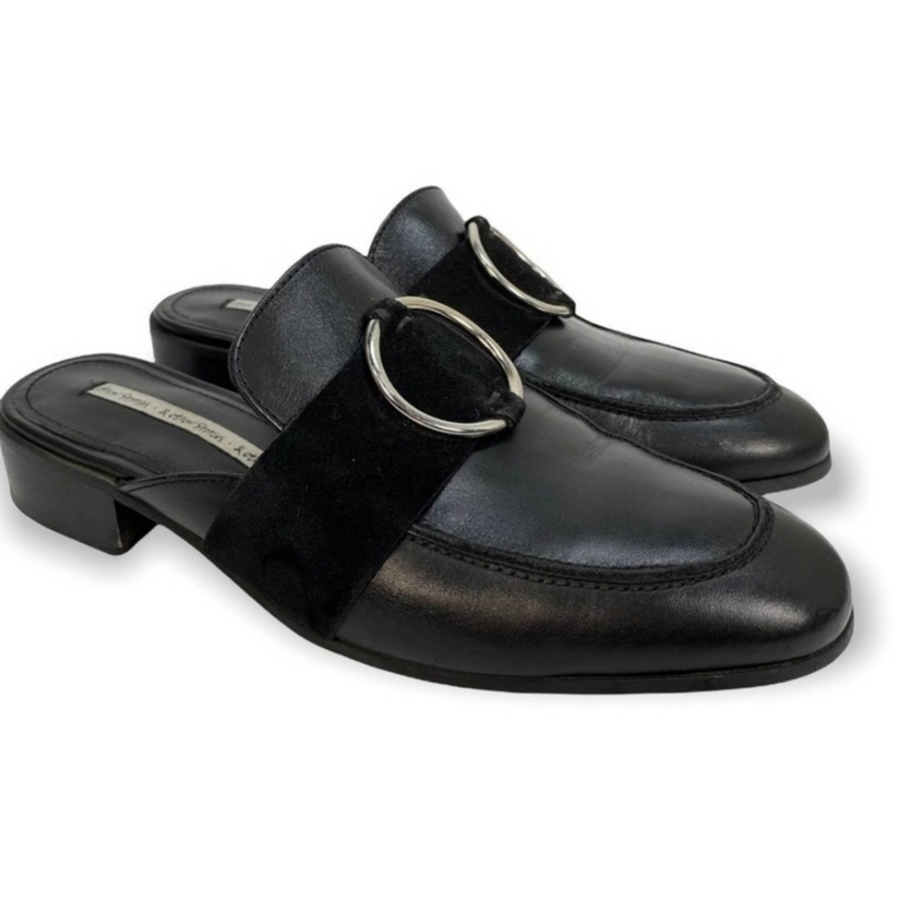 & OTHER STORIES Black Leather Pointed Toe Mules